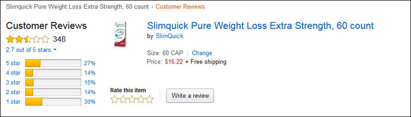 Slimquick Pure Weight Loss Extra Strength Review